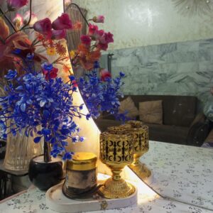 Gold Ornamental Tabletop Candle Holder