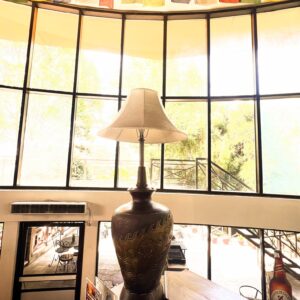 Dark Textured Ceramic Table Lamp