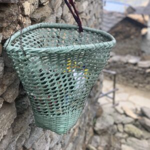 Green Woven Wall Basket